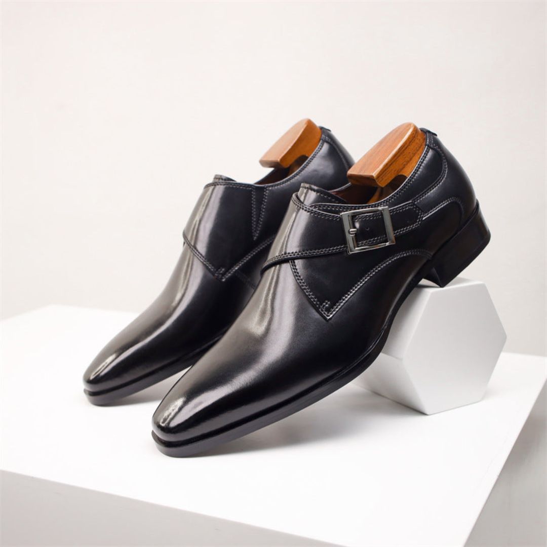 Giovanni Leder-Monk-Strap-Schuhe