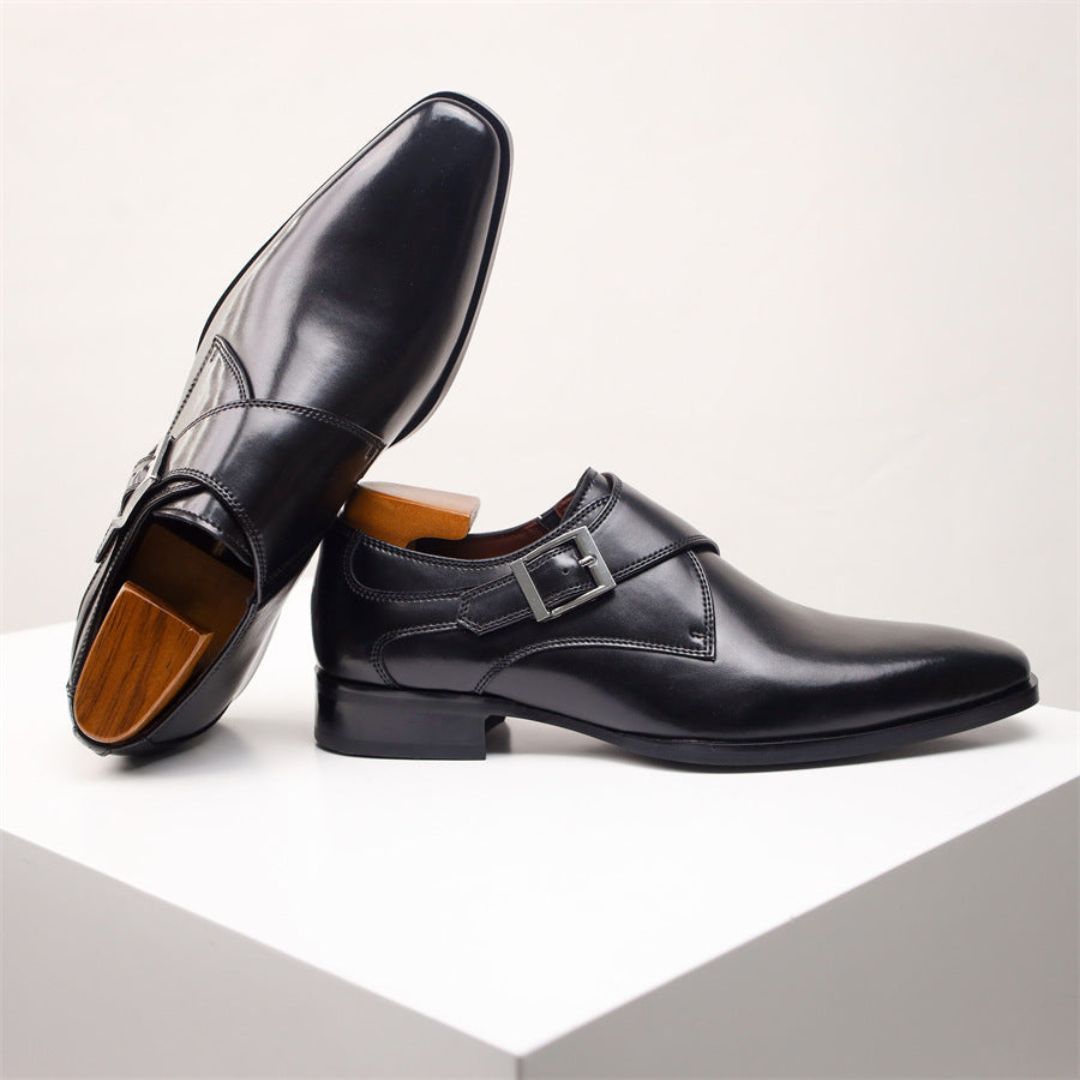 Giovanni Leder-Monk-Strap-Schuhe
