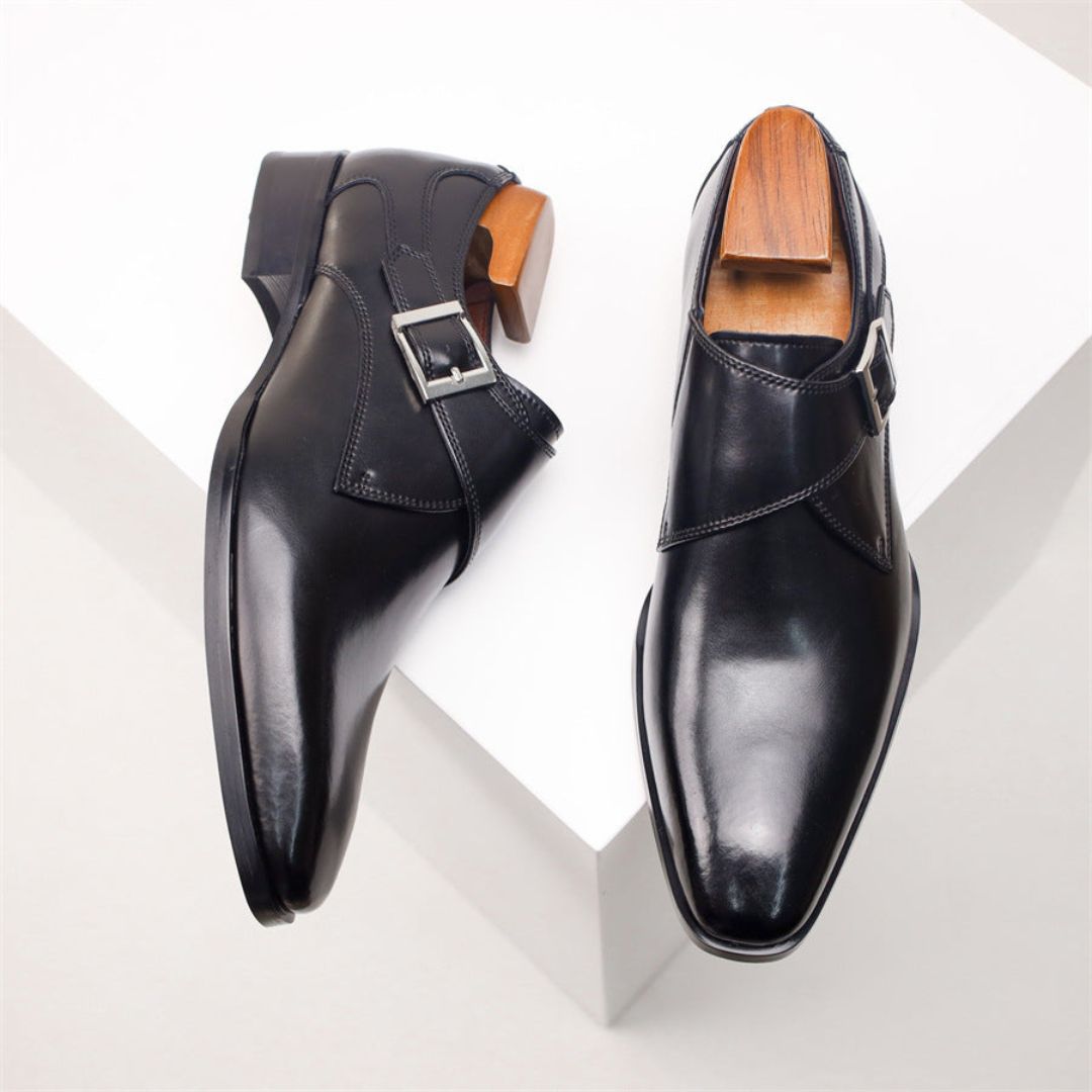 Giovanni Leder-Monk-Strap-Schuhe