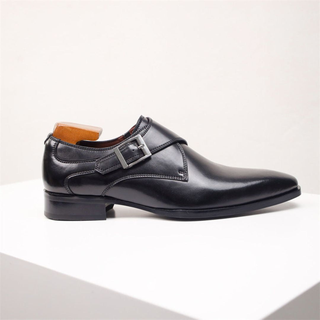 Giovanni Leder-Monk-Strap-Schuhe