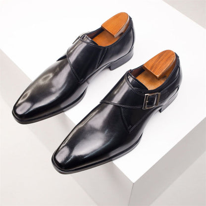 Giovanni Leder-Monk-Strap-Schuhe