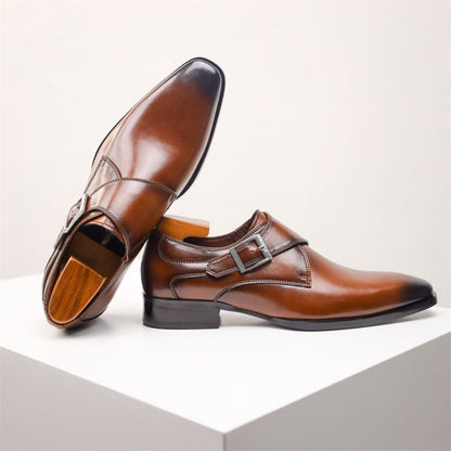 Giovanni Leder-Monk-Strap-Schuhe