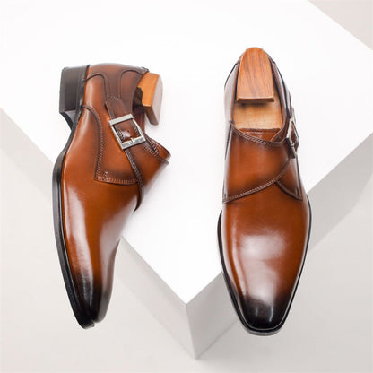 Giovanni Leder-Monk-Strap-Schuhe