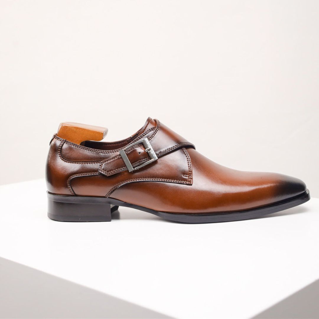Giovanni Leder-Monk-Strap-Schuhe